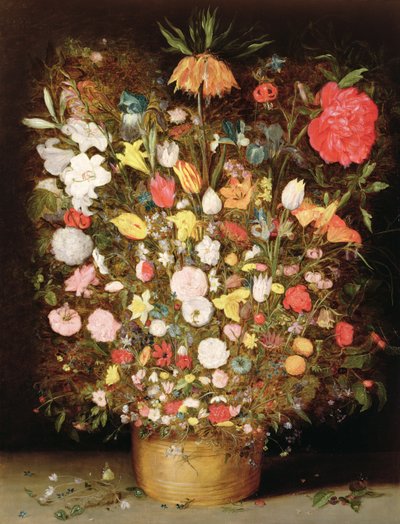 木製の浴槽の混合花 作： Jan Brueghel the Younger